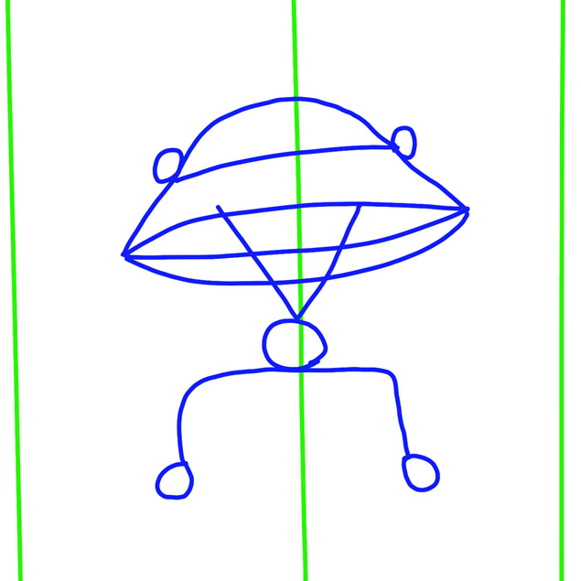 Cardinal's Hat Line Drawing, Group C
